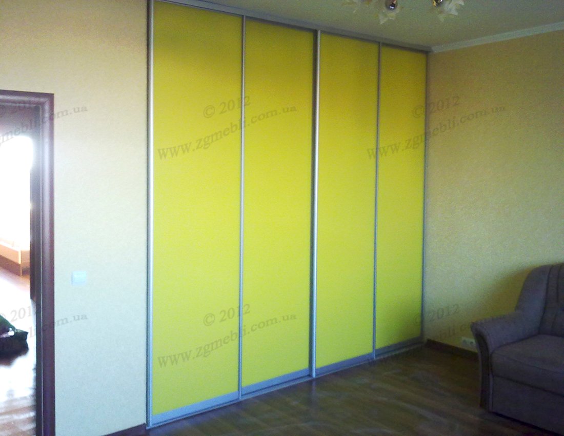 painted glass sliding closet